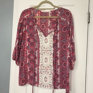 Pink & Blue Pretty Spring Blouse!